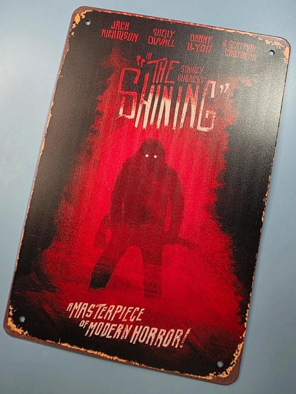 The Shining Metal Movie Poster Sign - Red & Black Horror Art
